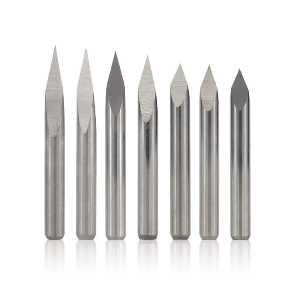 3 Randpyramide Gravur Bits 10 stücke 30/30/40/45/60/90 Grad Tipp 0,1-0,3 mm 3.175mm Schaft CNC 3D Frässchneider-10 stücke 45dx0.3mm.