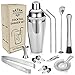 Coctelera,Juego de mezclador de 13 piezas,Coctelera de acero inoxidable de 750 ml,Juego de herramientas de barra,Juego de camarero de doble jigger,Mezclador,Colador,Vertidores,Cuchara mezcladora