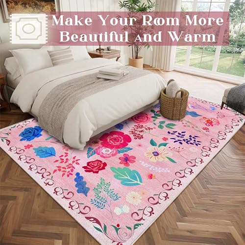 Tapete Floral Bohemio Lavable 2x3 Pies Rosa miniatura 7