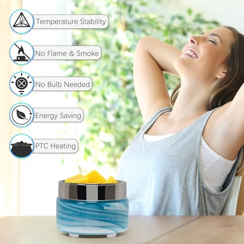 Scented Wax Melt Warmer Electric – Art-glass Candle Wax Warmer, 3-in-1 Wax Melter Burner, Fragrance Warmer for Scented Candles, Wax Melts, Tarts, Essential Oils to Freshen Home Office, Gift & Decor - Image 5