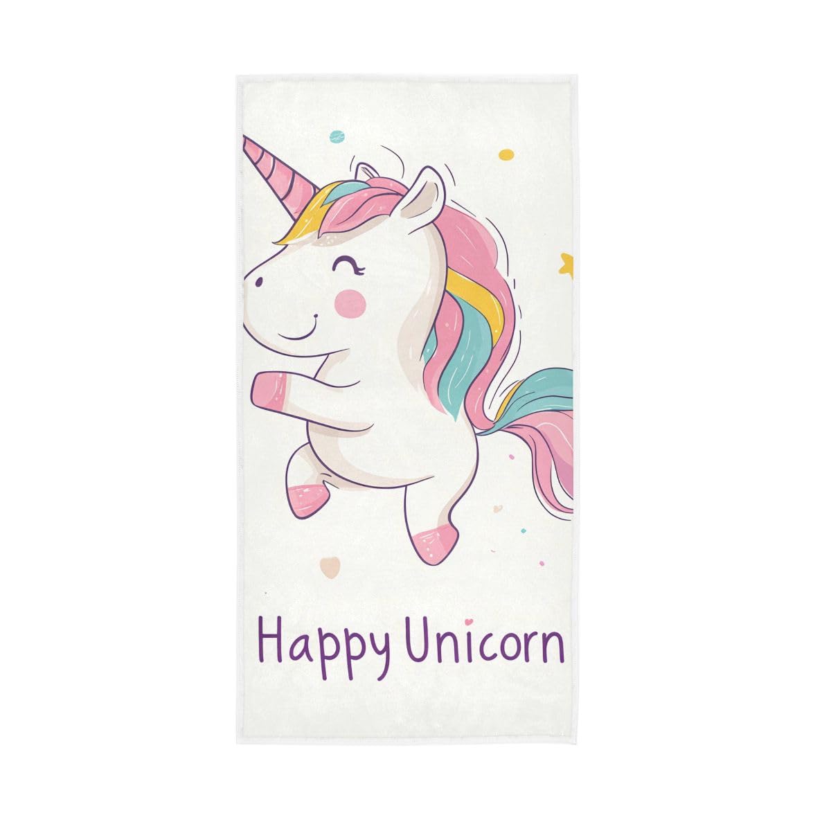 LSRCPD Cartoon Unicorn Dancing Pose Hand Towel, Hand Towels and Washcloths for Bathroom 15 x 30 Inches