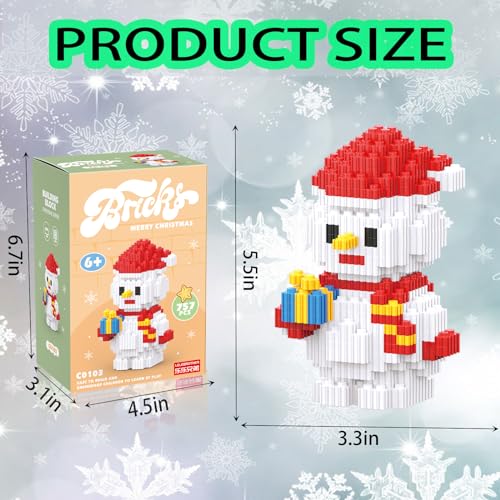 Image of 2023 Building Blocks Christmas Toys Snowman Micro Blocks Stacking Toy New Toys Holiday Present Box New Year Birthday Gifts for Kids 6-12 Years Old Girls and Boys (Snowman)