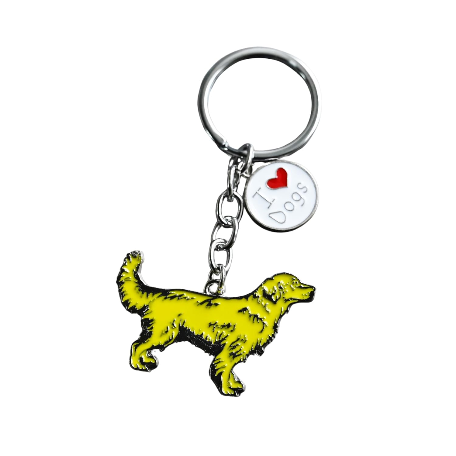Bt Bear Unisex Golden Retriever 2 Dog Key-Ring Keychain,Do Id Tag Cute Metal Dog Keychain Keyring Keyfob Bag Charm,Golden Retriever