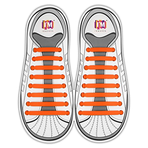 Image of INMAKER No Tie Shoelaces for Adults and Kids, Elastic Laces for Sneakers | Rubber Silicone Tieless Laces, Stretchy Shoelaces