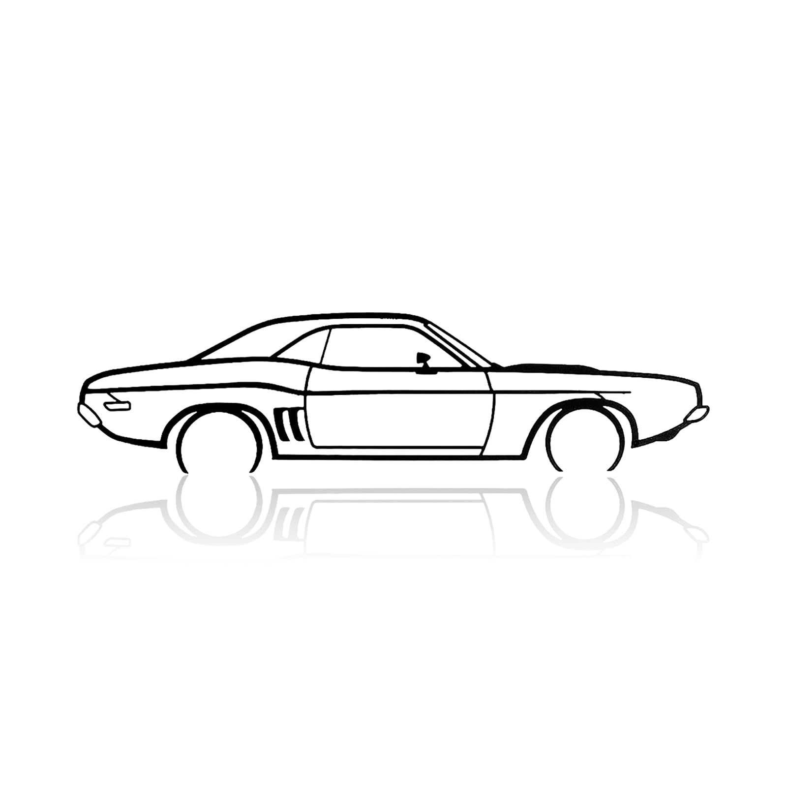 VALINSKY - Escultura de metal con silueta de coche deportivo negro para pared, decoración para el hogar, oficina, garaje, regalo para niño