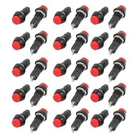 Interruptor Pulsador Momentáneo sourcing map 30pcs Cover