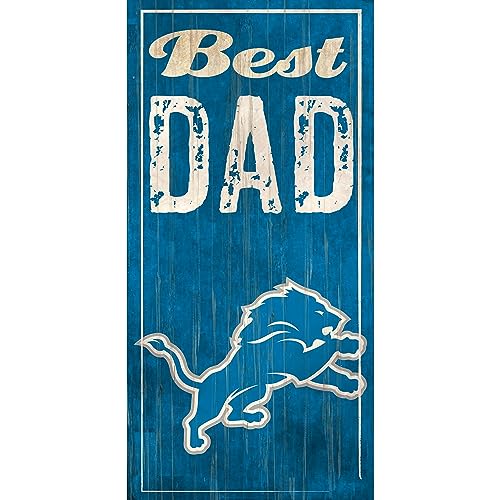Detroit Lions 6'' x 12'' Best Dad Sign
