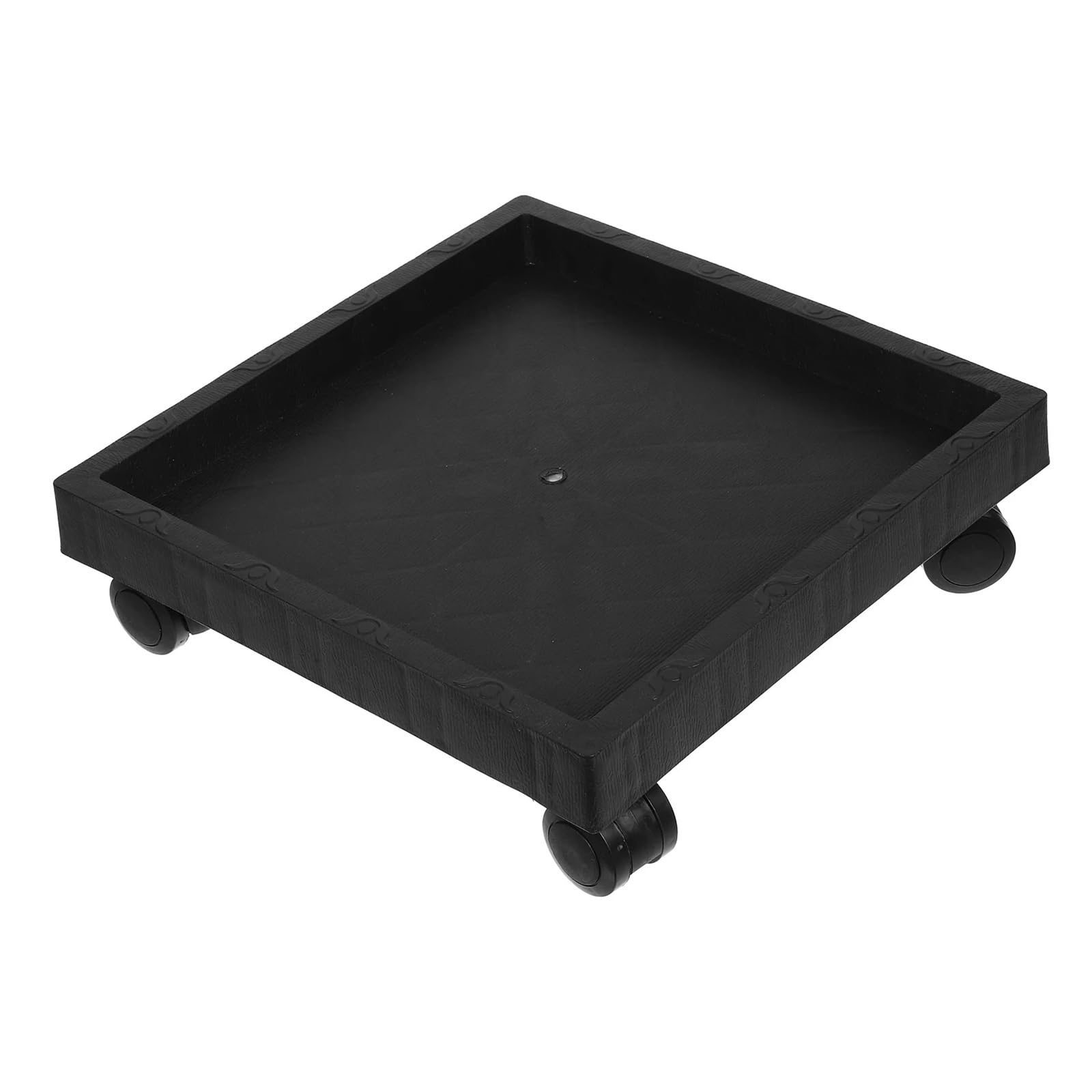 FDEFIRTFG Wheeled plant stand, Square Tray Plant Stand Pallet with Wheel Cart Flower Pot Easy Moving Rollers Planter Caster(Black)