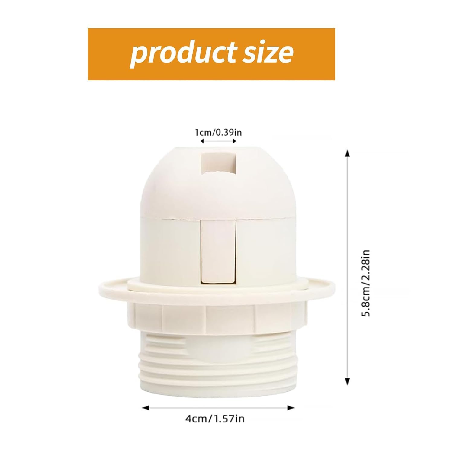 2 Pcs Lamp Holder White Plastic E27 Threaded Light Socket with Lamp Shade Ring for Table and Floor Lamps VDE CE Certified Medium Base Screw Fitting Ideal for Light Bulb Holder - Image 2