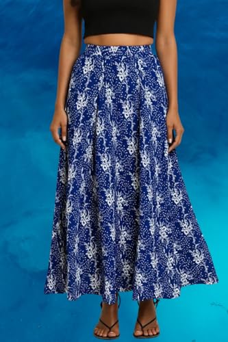 Image of Premium Long Skirt | Stylish Long Crushed Cotton & Unique Prints | Floor Length Skirt for Women | Elastic Waist Premium Maxi Skirt - Comfortable Casual Wear