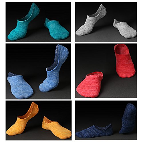 Mens No Show Low Cut Casual Socks Sneakers Non-Slide Socks for Mens 6Pack