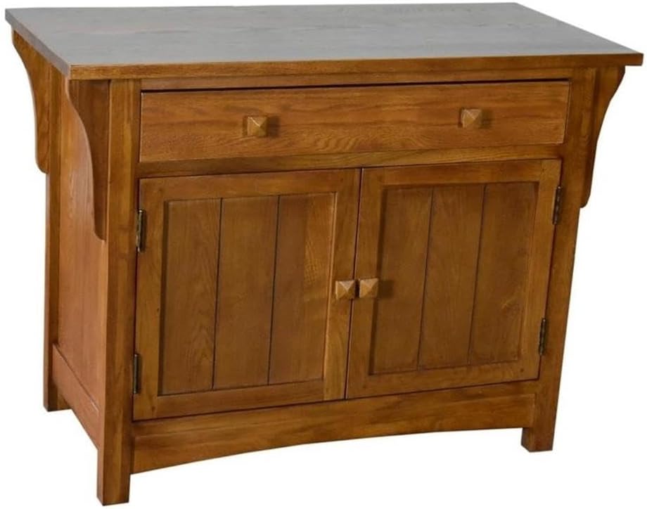 Pemberly Row Modern Arts and Crafts Wood Cabinet, Dark Walnut Finish, 28" H x 38" W x 18" D, Oak Construction, Hand-Rubbed Finish, Sideboard Console Buffet Storage for Entryway or Dining Room