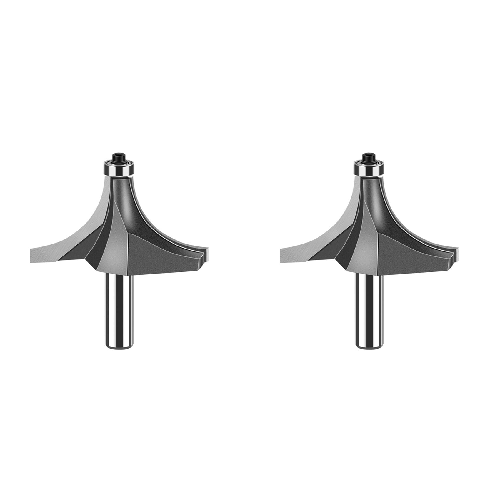 Jnchdghwa As Shown 2Pcs 12Mmx2-1/2 Shank Corner Round Over Router Bit With Bearing Milling Cutter Woodworking Tools