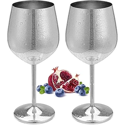 Copa de vino de acero inoxidable sin BPA con mango de metal Cover