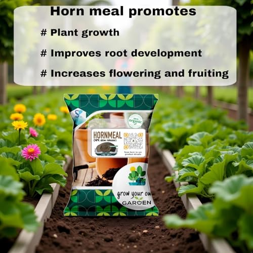 Image of Horn Meal for Garden Plants and Leafy Vegetables | Rich in Nitrogen| Natural and Organic | NPK 12-2-0 Fertilizer (1.9 Kg)