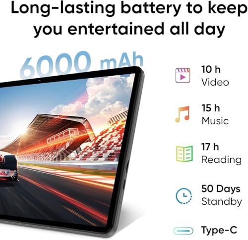 Image of Kids Tablet 10.1 Inch, Android 15, 64GB, Parent Control Black Case, 12GB RAM 64GB ROM 1TB TF Card Expandable for Toddler Children, Parental Control, Dual Camera, WiFi, Gift