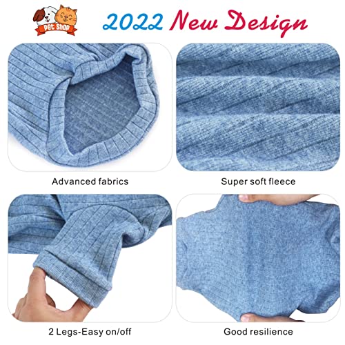Idepet Sphynx Hairless Cats Sweater Shirt Kitten Soft Puppy Clothes Pullover Cute Cat Pajamas Jumpsuit Skin-Friendly Cotton Apparel Pet Winter Turtleneck For Cats And Small Dogs(Xx-Large, Blue) #TOP3