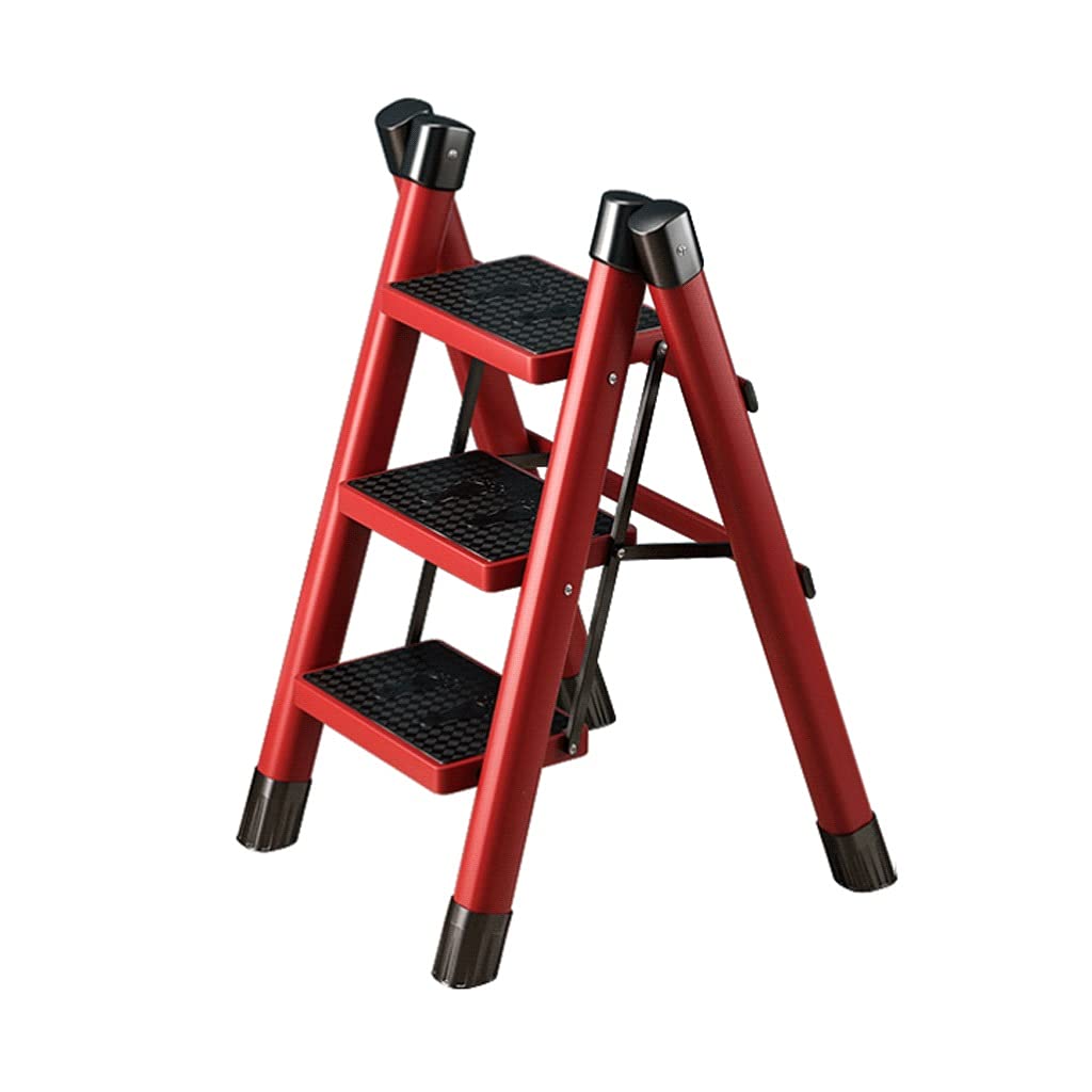 Cxvhsertwr Carbon Steel C Ladders For Home, Sturdy Step Stool 3 Ladder Folding With Wide Pedal(Carbon Steel C)