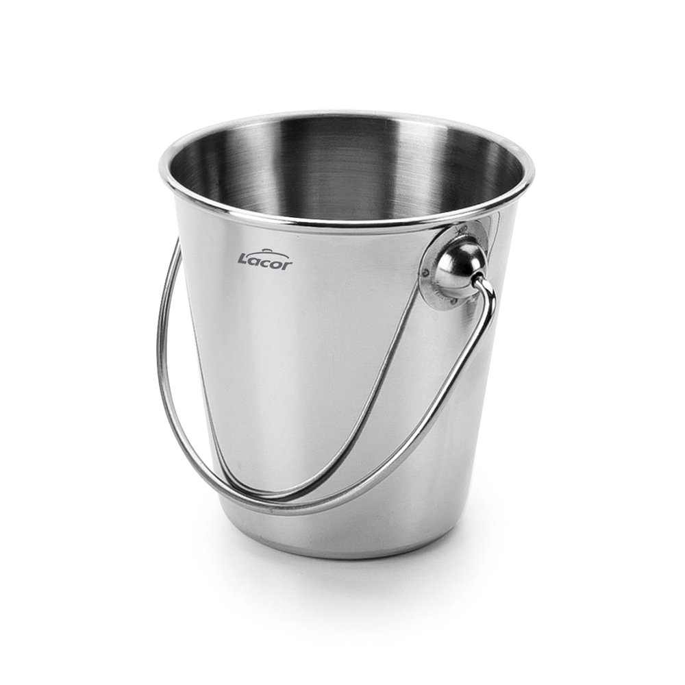 LACOR Cube Mini Bucket, Stainless Steel, Grey, 9 x 5 x 9 cm