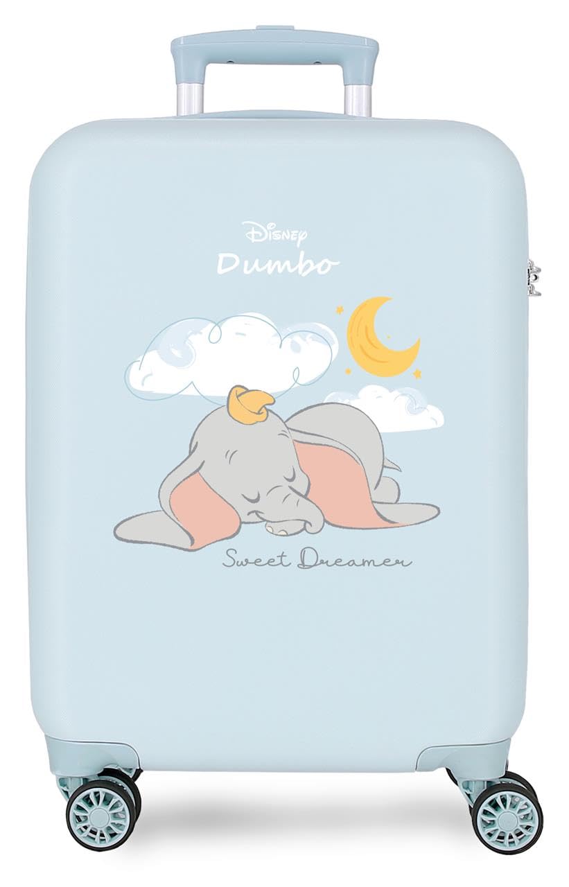 Joumma Disney Dumbo Sweet Dreams walizka kabinowa, jasnoniebieska, 38 x 55 x 20 cm, sztywny boczny zamek szyfrowy ABS, 34 l, 2,6 kg, 4 podwójne kółka, bagaż podręczny