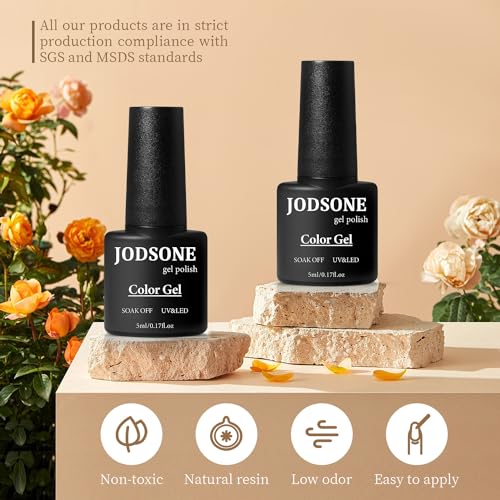 JODSONE 60 PCS Gel Nail Polish Set with 5 Bottles of Base and Glossy Matte Top Coat Soak off Gel Nail Set Suitable for All Seasons Gifts - Thumbnail 6