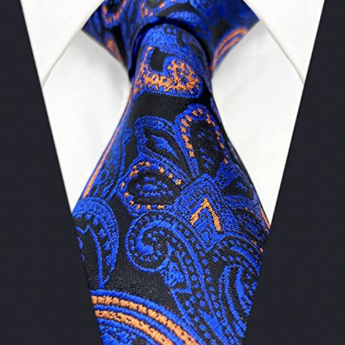 S&W SHLAX&WING Conjunto de gravatas masculinas laranja azul grande e alto xl tamanho extra longo