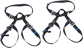 CLISPEED Arnês De Escalada De Cinto De Segurança De 2 Peças Para Arnês De Escalada Em Árvore De Montanha Arnês De Segurança Para Espeleologia Arnês De Rapel Preto Arnês De Segurança De