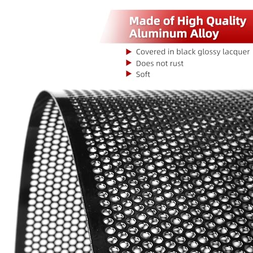Image of AggAuto Grille Mesh for Jeep Wrangler JK JKU 2007-2018, Round Hole | Aluminum Metal Front Grille Insert Grid Fit for Wrangler Accessories Black