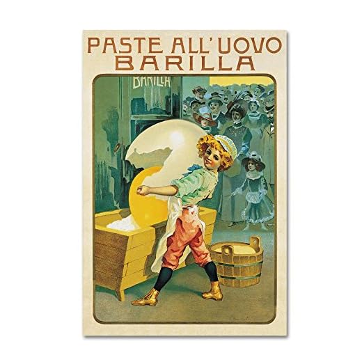Barilla Pasta Egg by Vintage Apple Collection, 22x32-Inch Canvas Wall Art