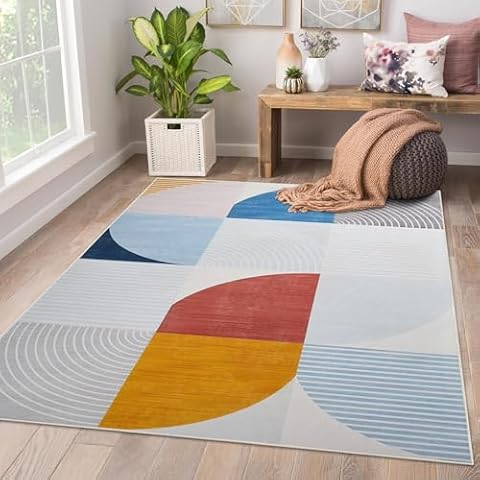 AMEHA Geometric Area Rug for Comfort Cover