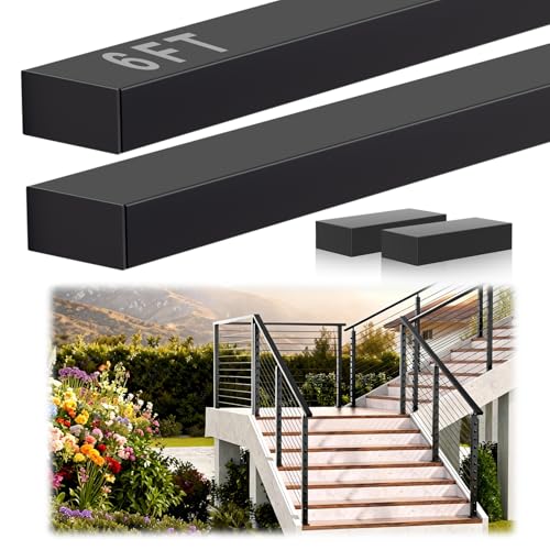 Image of 6FT Black Stainless Steel Cable Railing Handrail with POM Connector