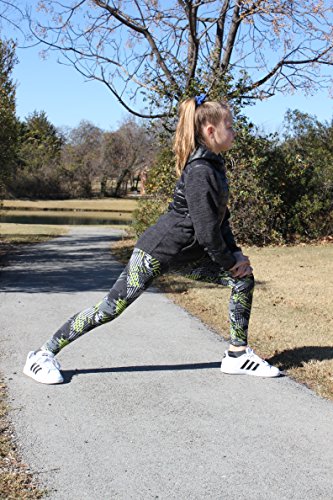 Girls Fashion Print Full-Length High Waist Leggings, Multipack (Large)3