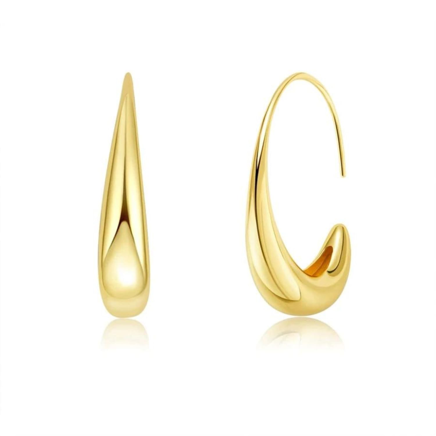 LaBling Dainty Hoop Earrings for Women | Statement Gold Teardrop Bean Trendy Hoop Earrings | Lovely Gift (B0CZXV8WX7) Amazon Price History, Amazon Price Tracker