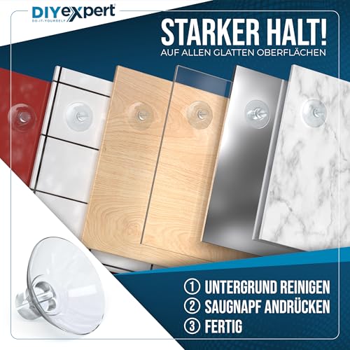 DIYexpert Saugnäpfe für Lichterketten | Made in Germany | [Ø 20 mm] [50 Stück] | Saugnäpfe für Fenster mit Kabelschlitz… – Ansicht 6