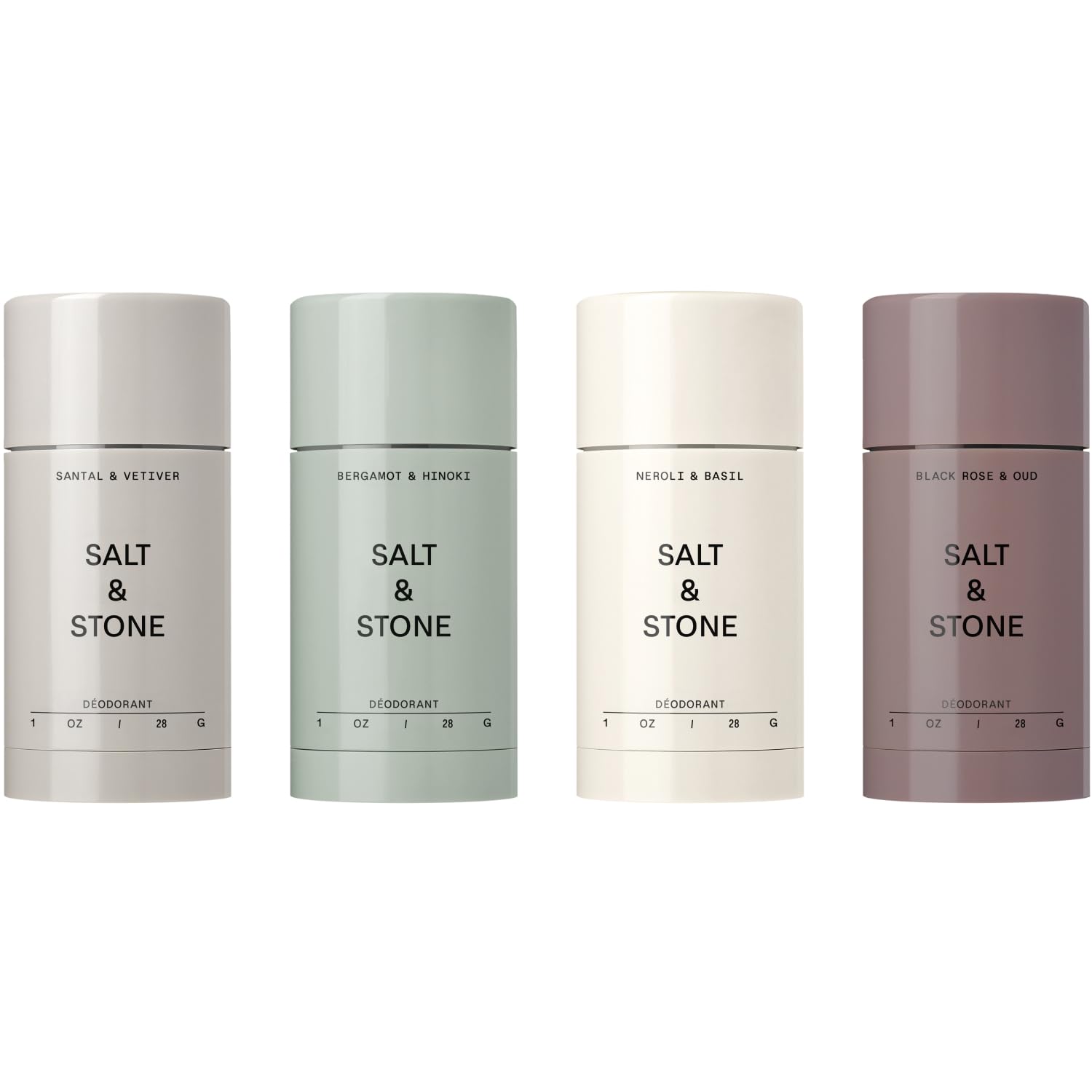 Salt & Stone Aluminum Free Deodorant Discovery Set, 48-Hour Protection, Jasmine & Cedar, Bergamot & Hinoki, Black Rose & Oud, Santal & Vetiver - main product image