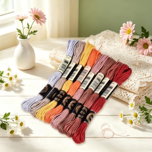 Image of 8 Skeins 70 Yards Light Brown Embroidery Thread for Crafts DIY