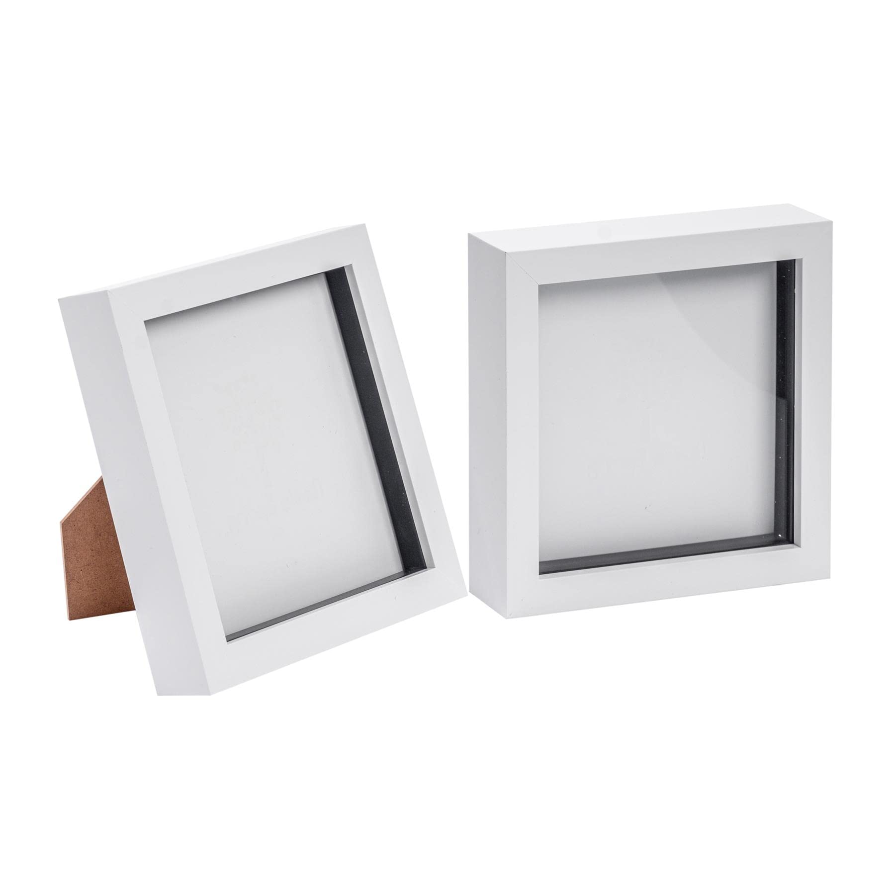 Nicola Spring White Acrylic 3D Box Photo Frame 6" x 6" - Pack of 2