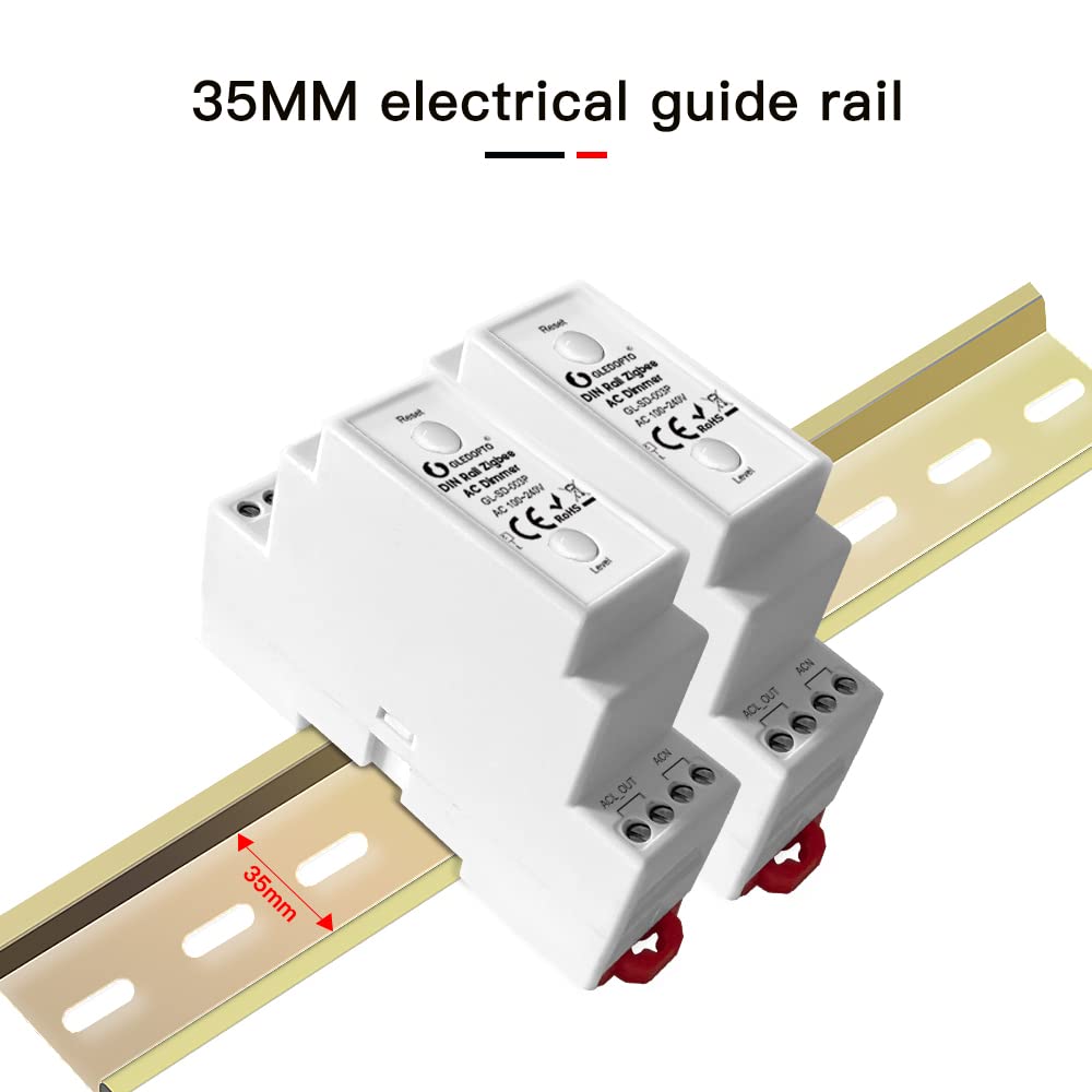 GLEDOPTO (Zigbee3.0+2.4G+PUSH) DIN Rail ZigbeeAC Dimmer AC100-240V Dimmable LED 200W lampe halogènes 400W Compatible avec Hu*e/Tuya/SmartThings