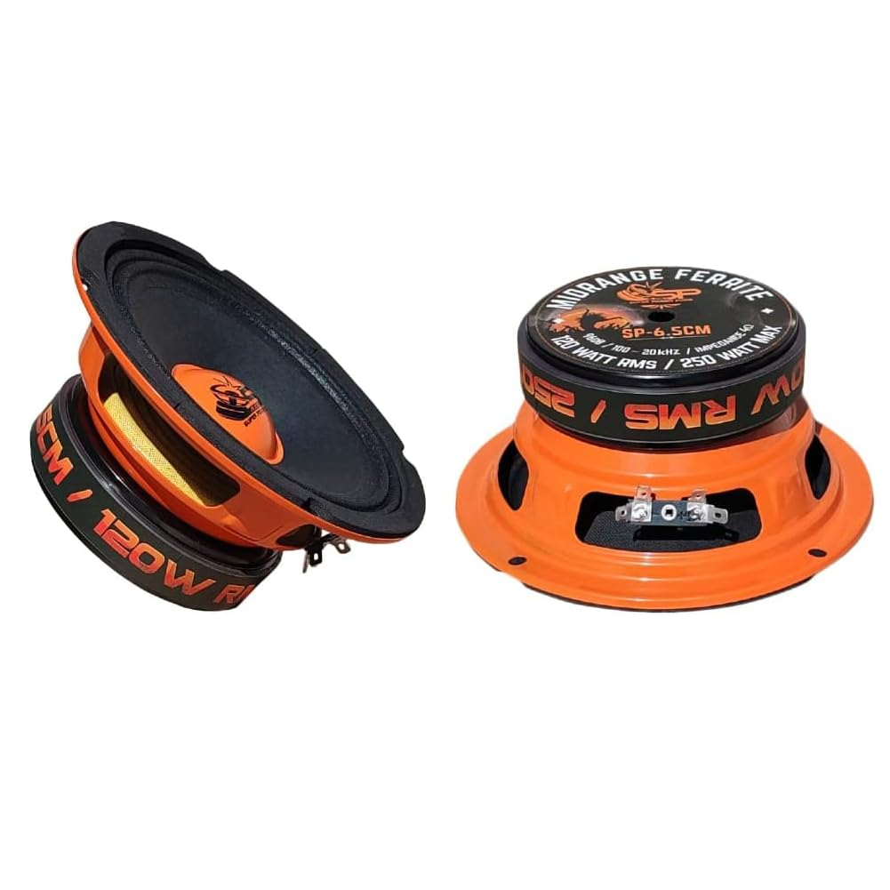 SP Audio 2 SP6.5CM midrange da 16,5 cm 165 mm 6,5" di diametro, 120 watt rms 250 watt max, impedenza 4 ohm, sensibilità 96 db, portiere, sportielli, auto, a coppia