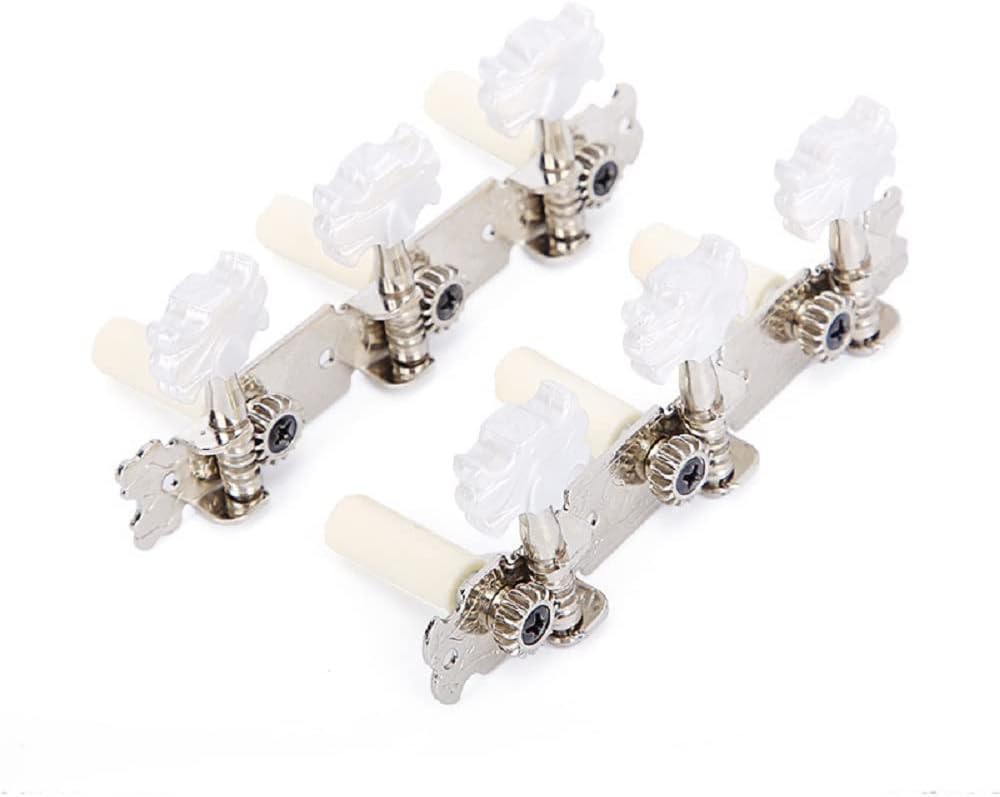 1 pair Left Right 3L3R Professional Guitar Classical Guitar String Tuning Pegs Machine Heads Tuners Keys Part Parts Accessories (3L3R Classical White Bow Tie)