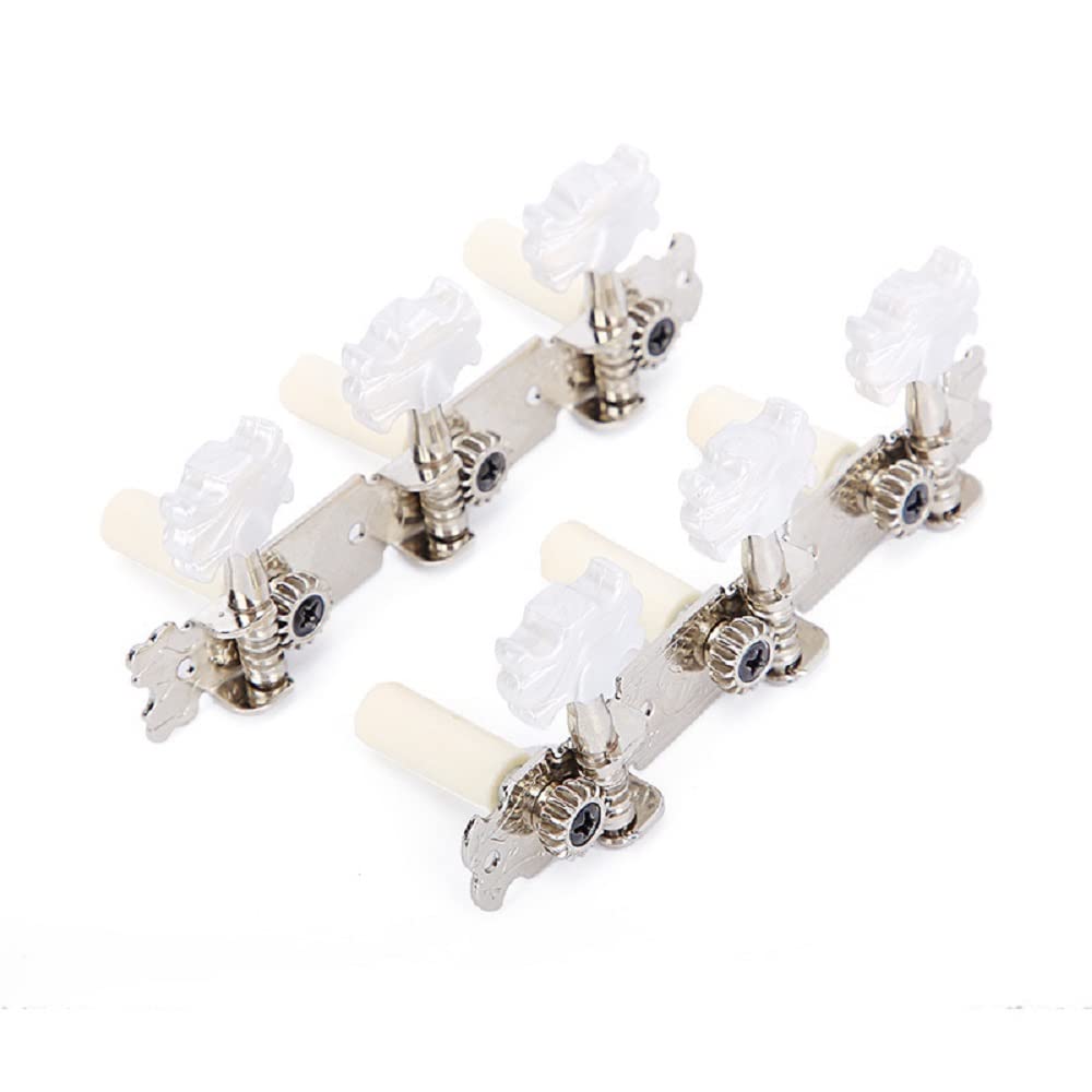 1 pair Left Right 3L3R Professional Guitar Classical Guitar String Tuning Pegs Machine Heads Tuners Keys Part Parts Accessories (3L3R Classical White Bow Tie)