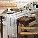 Newwiee 3 Pcs 120 Inch White Silver Gauze Table Runner Thick Christmas Glitter Metallic Foil Sheer Chiffon Tulle Party Table Decor Centerpiece for Wedding Xmas Birthday Baby Shower