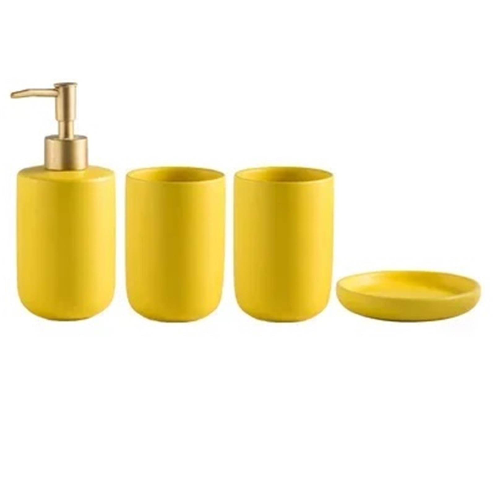 Soap Dish Set Ceramic Wash Set Bathroom Decoration Accessories Lotion Bottle Soap Dish Mouthwash Cup Supplies(Color5)