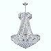 Worldwide Lighting W83034C26 Empire - 56" Fifteen Light Large Chandelier, Polished Chrome Finish with Clear Crystal