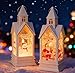 2 Stück Weihnachtsdeko Laterne Häuser Weihnachtslaterne mit LED, Hängend Weihnachtsdekoration Laterne Beleuchtete für Innen, Festliche Beleuchtung als Tischdeko und Party Deko
