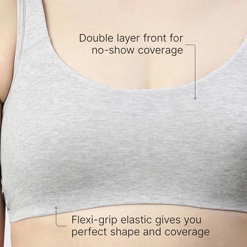 Image of Enamor Low Impact Women's Cotton Easy Everyday Bra - All Day Comfort Non Padded, Wirefree, High Coverage - SB06