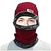 Bonnet d'hiver et écharpe 2 en 1 - Pour femme - Chaud - Avec doublure en polaire - Pour homme - Coupe-vent - En coton - Pour sports de plein air, snowboard, ski - Unisexe, Rojo D5, taille unique