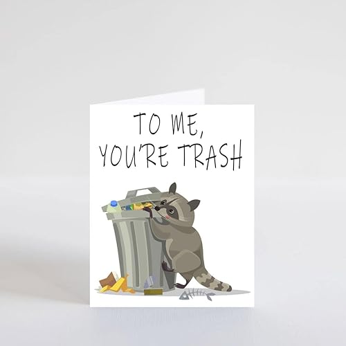 Miniatura 4 de Tarjeta de mapache I Think You're Trash Racoon, tarjeta de cumpleaños de mapache, tarjetas de vacaciones, vida silvestre, tarjeta para todas las