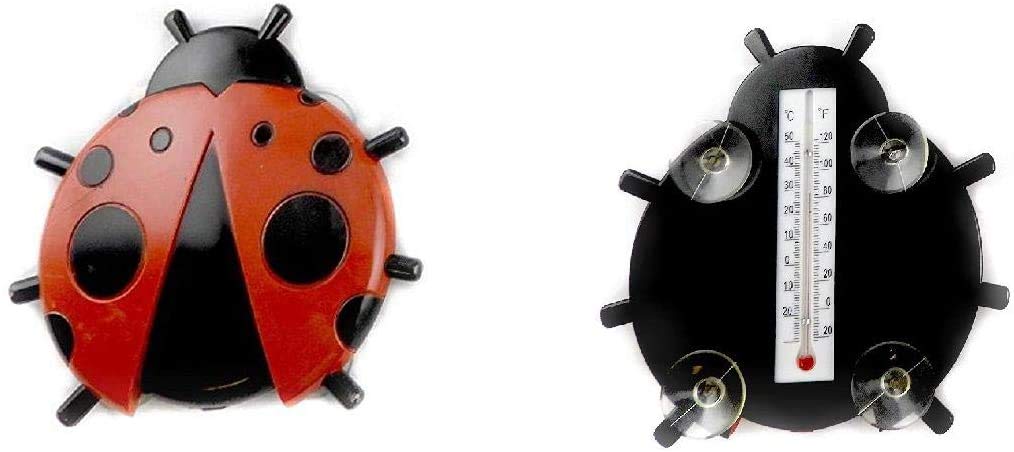 Ladybug Window Outdoor/Indoor Thermometer with 4 Suction Cups