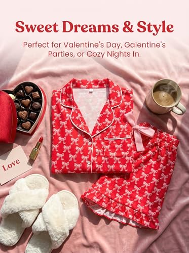 Image of KevaMolly Women Novelty Knotted Candy Cane Christmas Pajama Set